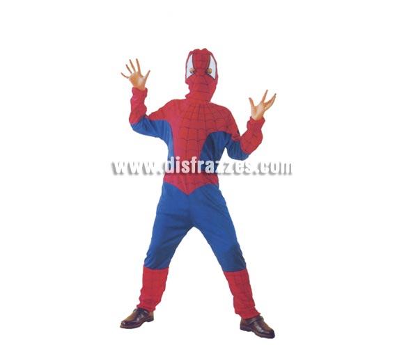 Disfraz barato de Hombre Araña para niños. Talla de 10 a 12 años. Incluye mono y máscara. Para que los niños se sientan como Peter Parker cuando se convierte en Spider.