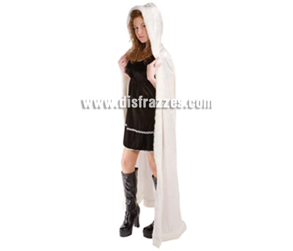 Capa Reina de las Nieves con capucha para mujer. Talla estandar de mujer. Incluye capa con capucha. 