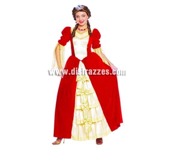 Disfraz de Duquesa para mujer. Talla única válida hasta la 42/44. Incluye el vestido. Peluca y Diadema NO incluidas, podrás verlas en la sección Complementos. Éste disfraz si no le pones la tiara o diadema, también puede usarse como disfraz de Dama Medieval ya que el corte y la apariencia son iguales.