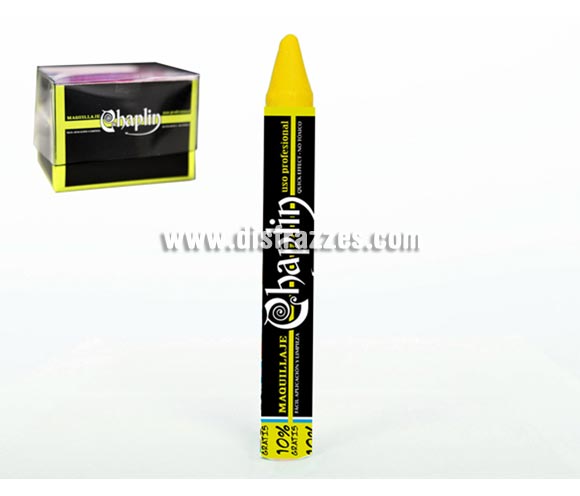 Lápiz maquillaje de 11 cm. y 15 gr. de color amarillo. Artículo de Maquillaje ideal para caracterizarte en Carnaval, en Halloween o en cualquier fecha del año que tengas ocasión para ir de Fiesta.