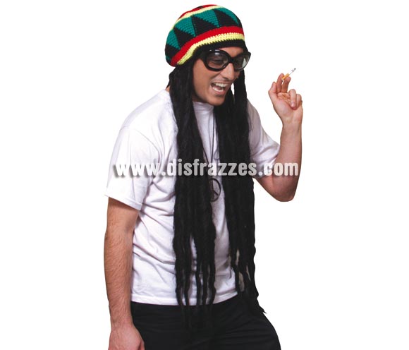 Peluca Rasta con Gorro. Ideal para disfrazarte de Bob Marley
