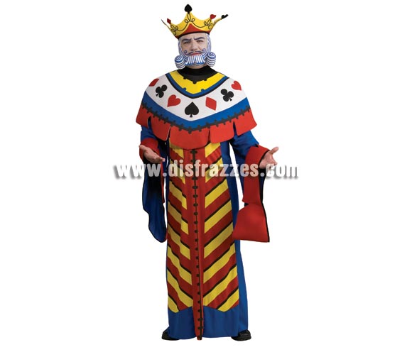 Disfraz de Rey Poker Adulto Talla Estandar. Incluye Túnica, corona y barba. Disfraz muy original para tu Fiesta de Carnaval. 