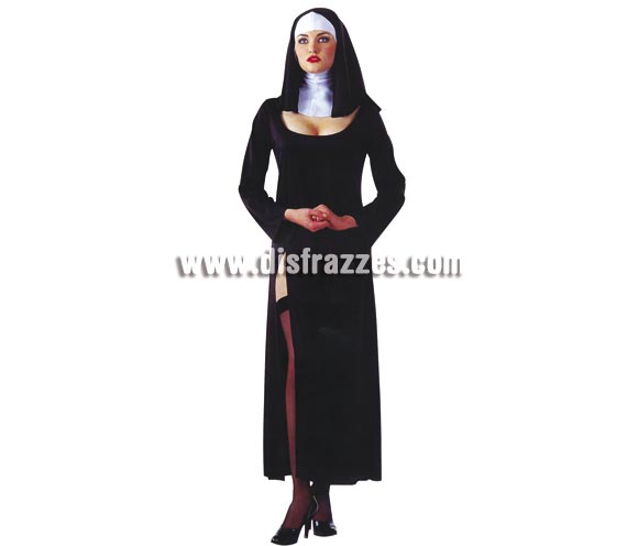 Disfraz de Monja Sexy Talla Estandar de Mujer. Incluye Hábito cuello y tocado. Disfraz con el que lo puedes pasar muy bién en los Carnavales o en cualquier Fiesta. Soooooorprendelos a todos con éste disfraz de Madre Superiora tan picante. Perfecto también para Halloween.
