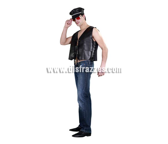 Chaleco Motero para hombre. Talla standar 52/54. Incluye sólo el chaleco. Prefecto para disfrazarse de Motero o también de Sadomasoquista con más accesorios.
