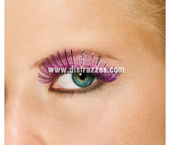 Pestañas Tinsel color purpura. Fantásticas pestañas para obtener un buén maquillaje para tus Fiestas y Carnaval.