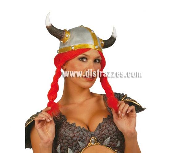Casco de Galo o Vikingo con trenzas incluidas. El Complemento ideal para disfrazarte de Obélix.