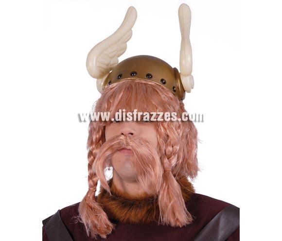 Casco de Galo para el disfraz de Astérix. Si te disfrazas del mítico personaje de Comics y además te pones éste complemento, sólo te faltaría la pózima mágica, jejejeje. Lapeluca es la ref. 4414GUI que podrás ver en la sección de las Pelucas.