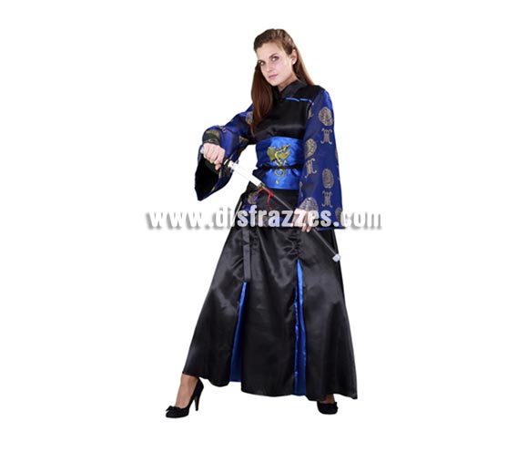 Disfraz de mujer Samurai adulta. Talla standar 38/42. Incluye vestido, falda cinturón y delantal. Espada No incluida, la podrás ver en la sección de Complementos.