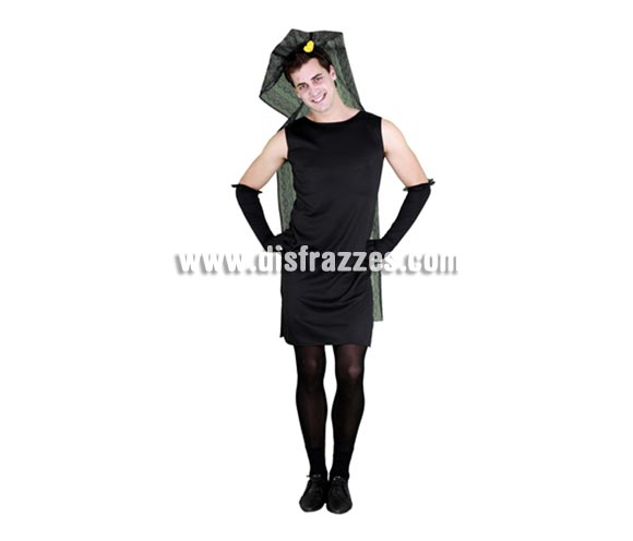 Disfraz barato de Manola para hombre. Talla standar 52/54. Incluye tocado, vestido y guantes. Disfraz de Camarera de la Virgen para hombre ideal para el Cachondeo.