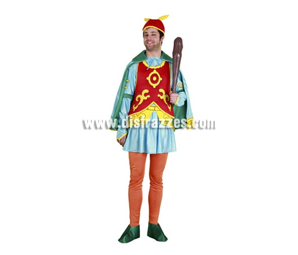 Disfraz de Sota de Bastos para hombre. Talla standar 52/54. Incluye gorro, casaca, capa, peto, cinturón, mallas y cubrepies. Éste traje es cachondo donde los haya y por supuesto, no está nada visto. Basto NO incluido, podrás verlo en la sección de Complementos.