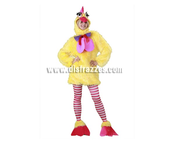 Disfraz de la Gallina Caponata para mujer. Talla standar 38/42. Incluye gorro, mono, medias y cubrepies. Éste traje de chica es la caña, gracioso, calentito, completo, ¡¡lo tiene todo!! hasta tiene pareja con la ref. 10753BT, si te quieres divertir ya sabes!!!