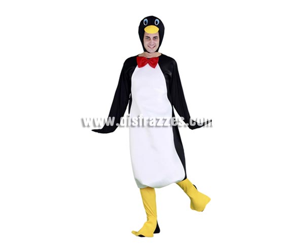 Disfraz de Pingüino para hombre. Talla standar M-L = 52/54. Incluye gorro, traje y patas. Tus amigos se van a quedar helados cuando te vean, jejejeje.