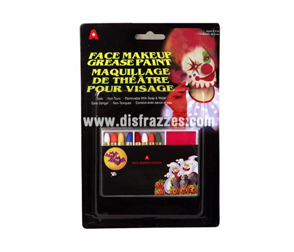 Blister de 8 ceras de maquillaje + 1 color en crema para caracterizarse. Para hacerse una idea de su tamaño os diremos que lo que es el blister mide 21x14 cm.
