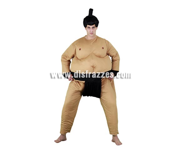 Disfraz de Luchador de Sumo para hombre. Talla standar 52/54. Incluye mono y peluca. Éste disfraz al venir completo con la peluca y no tener que gastarte más dinero, está muy bien de precio y está muy pero que muy bien.