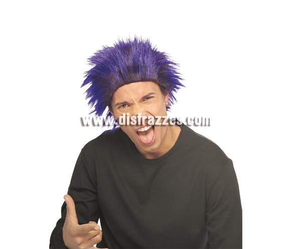 Peluca de Troll de color azul para adultos.