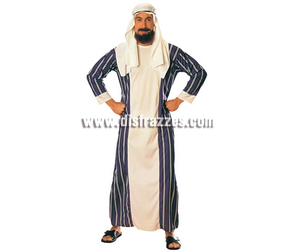 Disfraz de Árabe para hombre. Talla standar. Incluye traje y pañuelo para la cabeza. Disfraz de Jeque del petróleo.