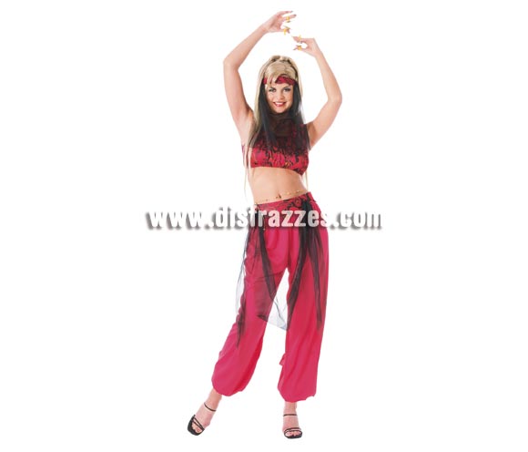 Disfraz de Bailarina del Haren para mujer. Talla standar. Incluye pantalones, top, cinturón con felcos y banda para la cabeza con velo.