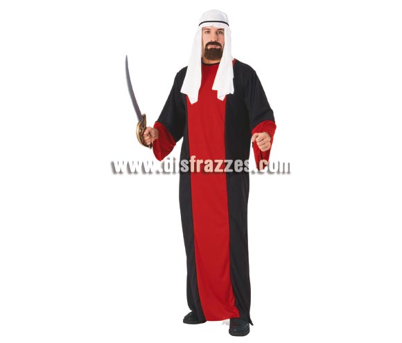 Disfraz de Ali Babá para hombre. Talla standar. Incluye gtraje y pañuelo para la cabeza. Accesorios NO incluidos, podrás verlos en la sección de Complementos. Disfraz de Árabe adulto.