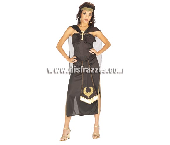 Disfraz de Nefertiti para mujer. Talla standar. Incluye vestido con cinturón, capa y tocado. Éste disfraz del antiguo Egipto es muy original y de bonito diseño, perfecto para lucir tipito.
