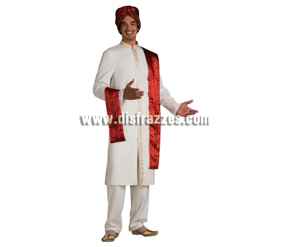 Disfraz de Bollywood Guy para hombre. Talla standar. Incluye túnica, pantalón, turbante y chal. Bonito disfraz, original y de calidad.