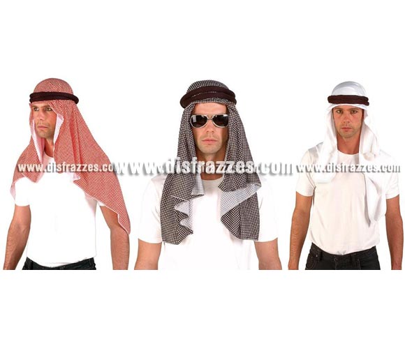 Kefia Palestina Árabe Jordana. Tres colores surtidos.