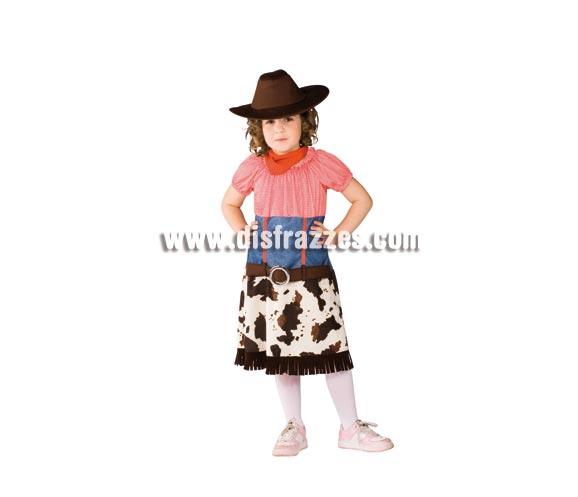 Disfraz de Cowgirl para niñas de 5 a 7 años. Incluye vestido, sombrero y pañuelo. Disfraz de Pistolera o Vaquera infantil de buena calidad.
