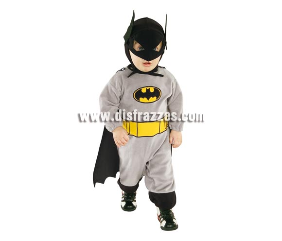 Disfraz de Batman para bebés de 6 a 12 meses. Incluye traje completo con máscara y capa. Traje con licencia de fácil apertura tipo pelele para cambio de pañal.
