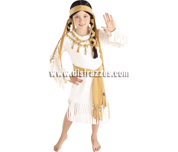 Disfraz de India para niñas de 5 a 7 años. Incluye vestido, cinturón y cinta cabeza. ¿Es bonito verdad? -Pues imagínate a tu hija con él.