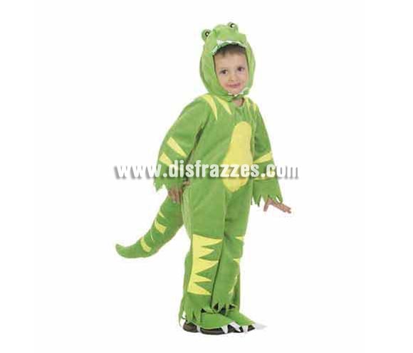 Disfraz de Dinosaurio verde para niños de 5 a 7 años. Incluye disfraz y capucha. Éste disfraz es muy calentito y de bonito diseño para los sitios donde haga frío en Carnaval.