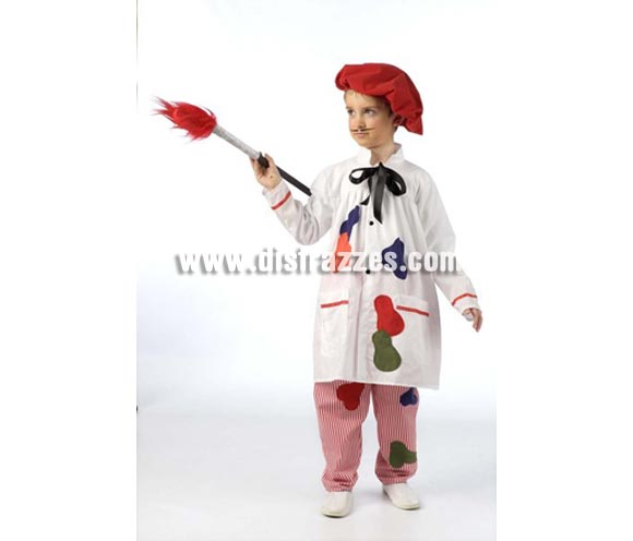 Disfraz de Pintor para niños deluxe. Varias tallas. Incluye blusón, pantalón, gorro y pincel. Alta calidad. Hecho en España. Precioso disfraz de Dalí para niños.