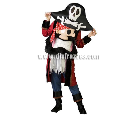 Disfraz de Pirata Especial para adultos. Talla de hombre (50) y de mujer (44). Incluye disfraz completo como en la imagen. Con éste disfraz no te ven la cara ya que ves por la calavera del sombrero y es de un diseño muy novedoso y original. ¡¡Llamarás la atención, seguro!!