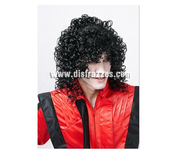 Peluca rizada de Michael Jackson. El Rey del Pop.
