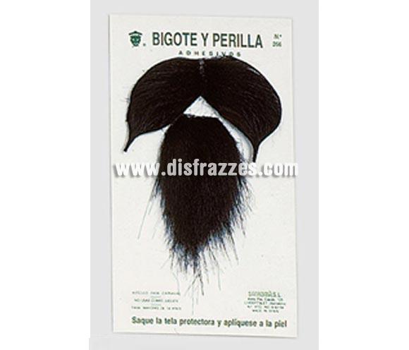 Bigote y perilla adhesivos de color negro. Perfecta para disfraces de Mosquetero, Don Quijote, Pirata, etc. etc.