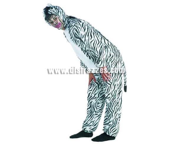 Disfraz de Cebra para adultos. Talla standar 52. Incluye disfrz completo. Éste es un disfraz muy calentito para los sitios donde hace más frío, además es muy original y diferente.