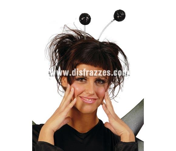 Diadema antenas bolas escarcha de color negro.