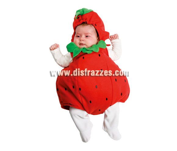 Disfraz de Fresita para bebés. Talla de 3 a 12 meses. Incluye disfraz peluche.