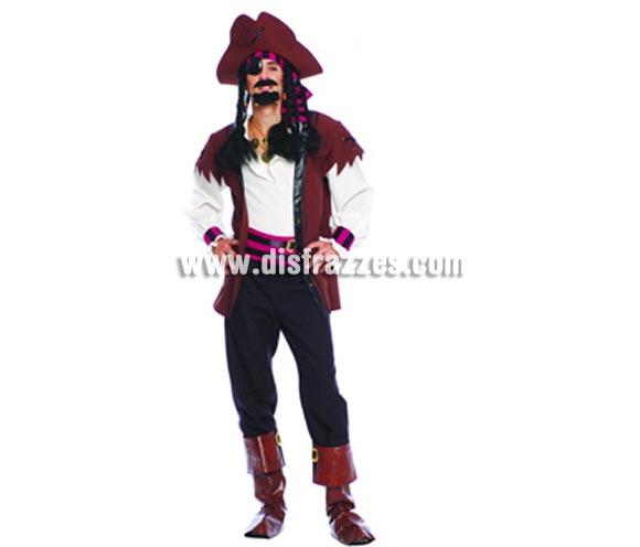 Disfraz de Pirata Guapo del Caribe para hombre. Talla standar 52/54. Incluye sombrero, cinta de la cabeza, camisa, chaleco, cinturón, pantalón y polainas.