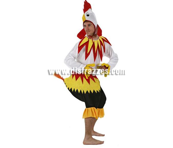 Disfraz de Gallo Blanco para hombre. Talla standar M-L = 52/54. Incluye disfraz completo.