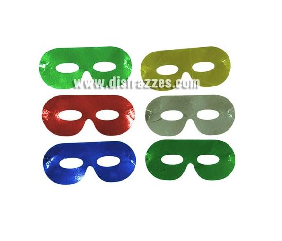 Paquete de 100 antifaces metalizados de colores surtidos.