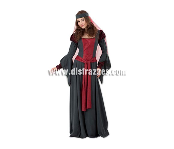 Disfraz de Lady Marian para mujer. Talla única 38/42. Incluye vestido y tocado con velo. Éste traje es precioso y genial para una Boda o Feria Medieval. Si encima vas acompañada por el fantástico Robin Hood, pues para qué más, fijo que llamáis la atención.