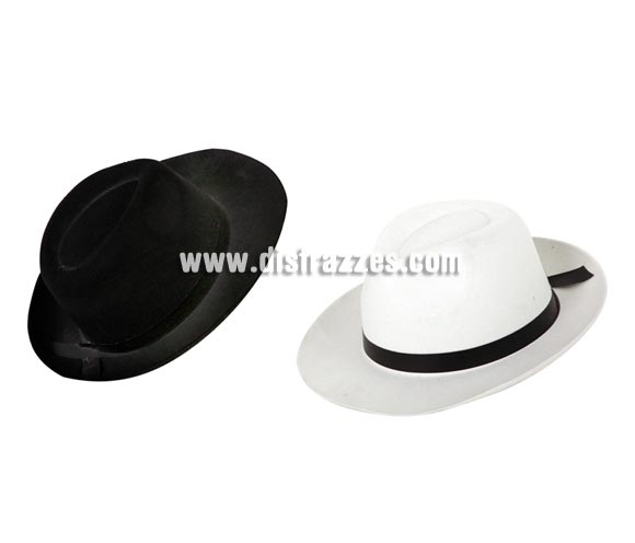 Sombrero de Gánster 28x33CM. Precio por unidad, se venden por separado. Éste sombrero de Gangster es como el que llevaba Michael Jackson.