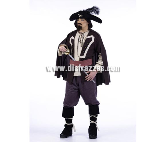 Disfraz de Mosquetero Athos Deluxe para hombre. Alta calidad, hecho en España. Disponible en varias tallas. Incluye camisa con capa, pantalón, fajín, cubrebotas y sombrero. Espada NO incluida, podrás encontrar espadas en la sección de Complementos.