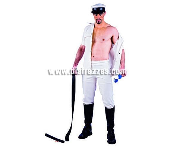 Disfraz de Police Sexy transformable Deluxe para hombre. Alta calidad, hecho en España. Disponible en varias tallas. Incluye camisa, pantalón desmontable, cinturón, gorra y cubrebotas. Porra y gafas NO incluidas, podrás encontrar porras y gafas en la sección de Complementos.