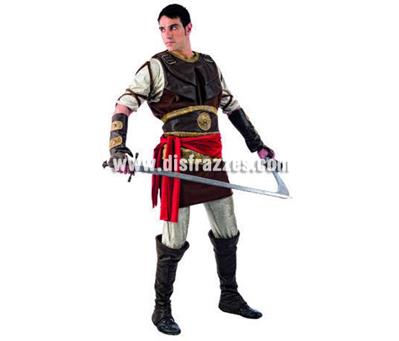Disfraz de Principe Persa Deluxe para hombre. Alta calidad, hecho en España. Disponible en varias tallas. Incluye camisa, casaca, pantalón, fajín cinturón, manguitos y cubrebotas. Espada NO incluida, podrás encontrar espadas en la sección de Complementos.