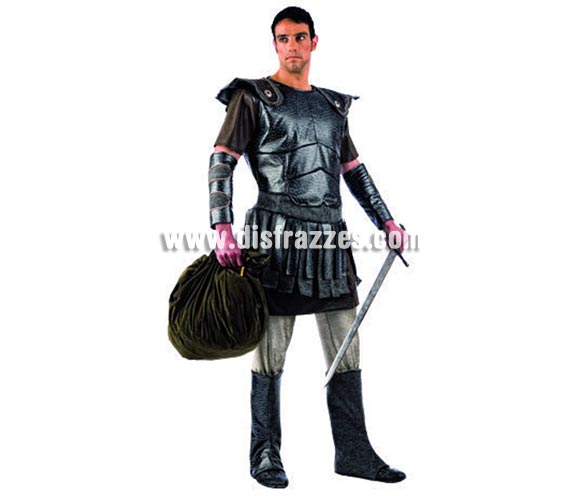 Disfraz Perseo Deluxe para hombre. Alta calidad, hecho en España. Disponible en varias tallas. Incluye sobrefalda, coraza, pantalón, manguitos y cubrebotas. Espada NO incluida, podrás encontrar espadas en la sección de Complementos.