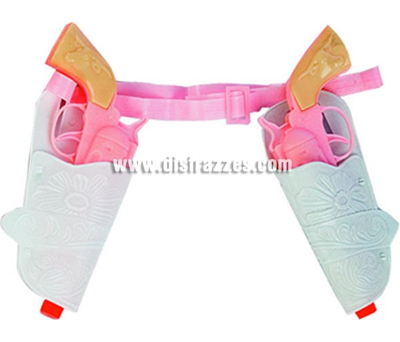 Pistolera y Pistolas Deluxe de color rosa.