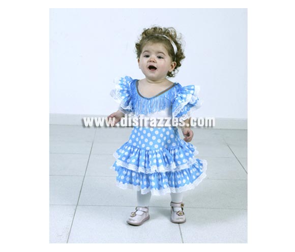 Disfraz de Flamenca Azul para Bebés de 1-2 años. Incluye vestido.