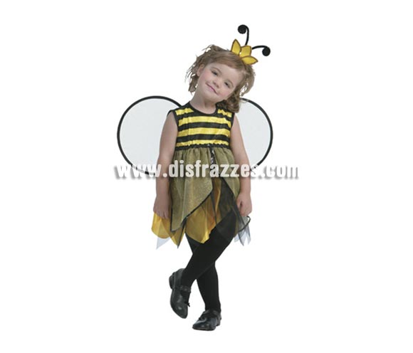 Disfraz de Abeja Hada para niñas de 1-2 años. Incluye vestido, tocado y alas. Medias NO incluidas.
