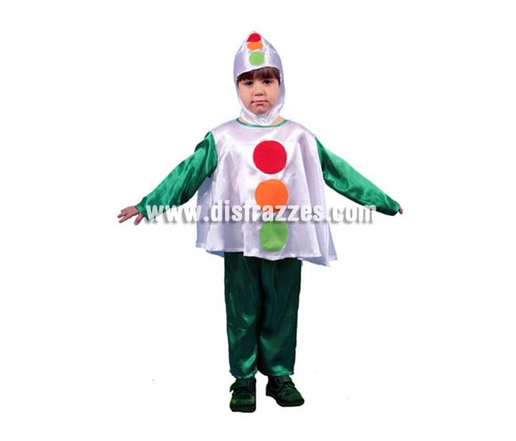 Disfraz de Semáforo para niños de 3-4 años. Incluye camisa, pantalón y gorro.