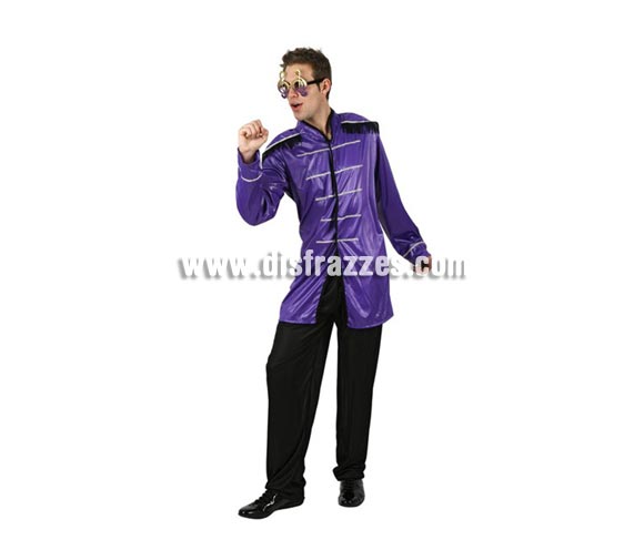 Disfraz de Músico John para hombre. Talla Standar M-L = 52/54. Incluye chaqueta y pantalón. Gafas NO incluidas. Disfraz de The Beatles.
